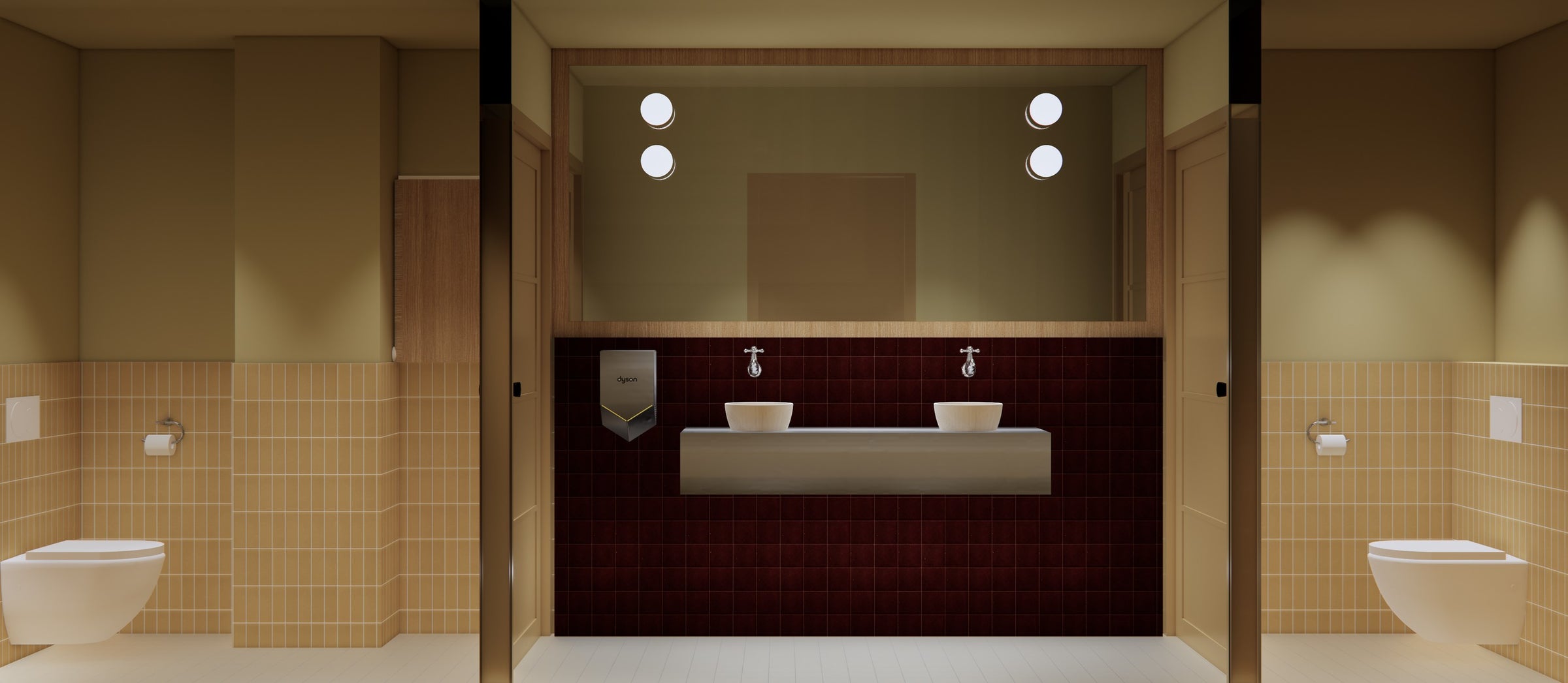 BUNS Amsterdam - toiletruimte panorama met tegelwerk