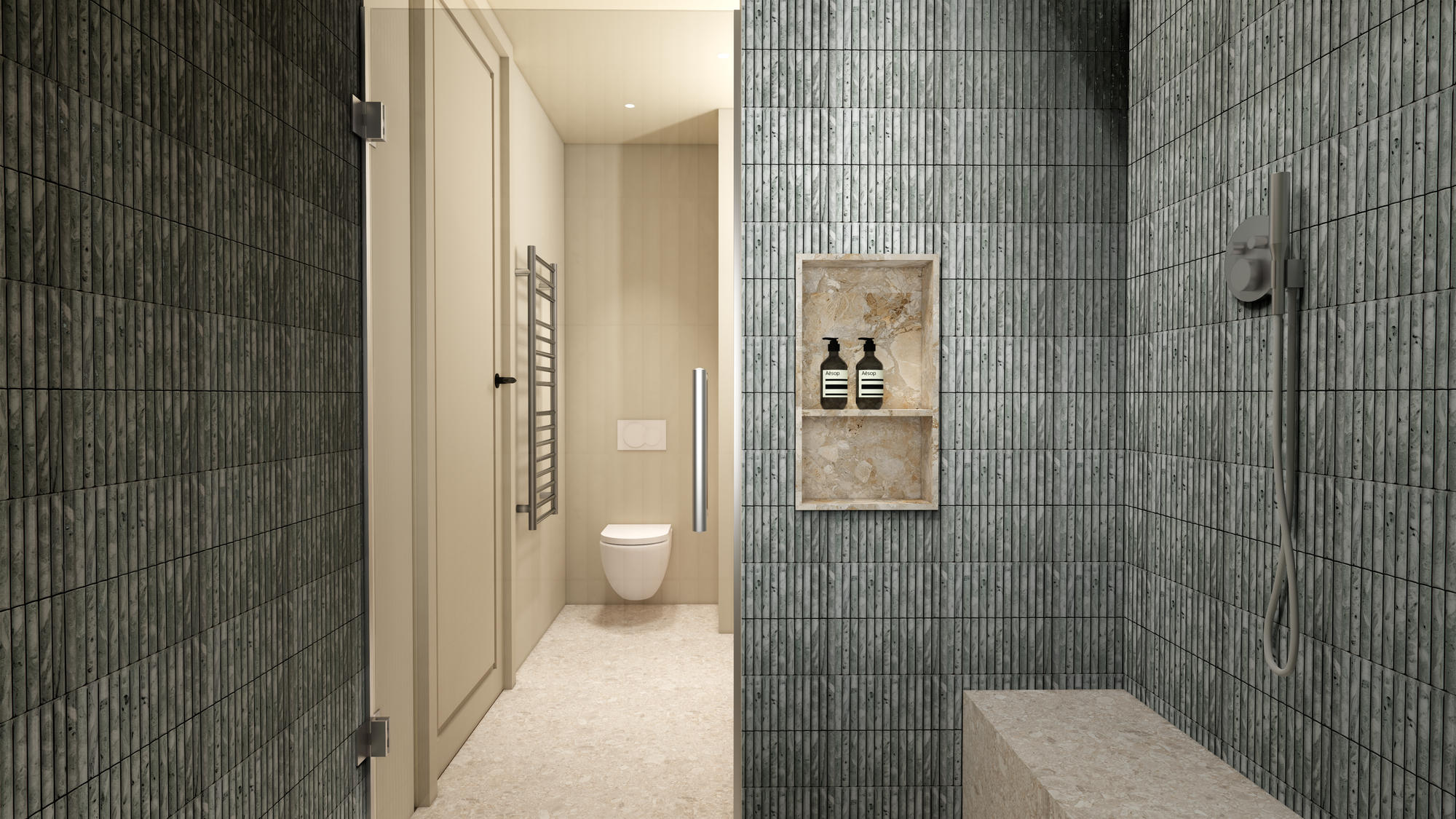 Fotorealistische render van het woninginterieur in Delft