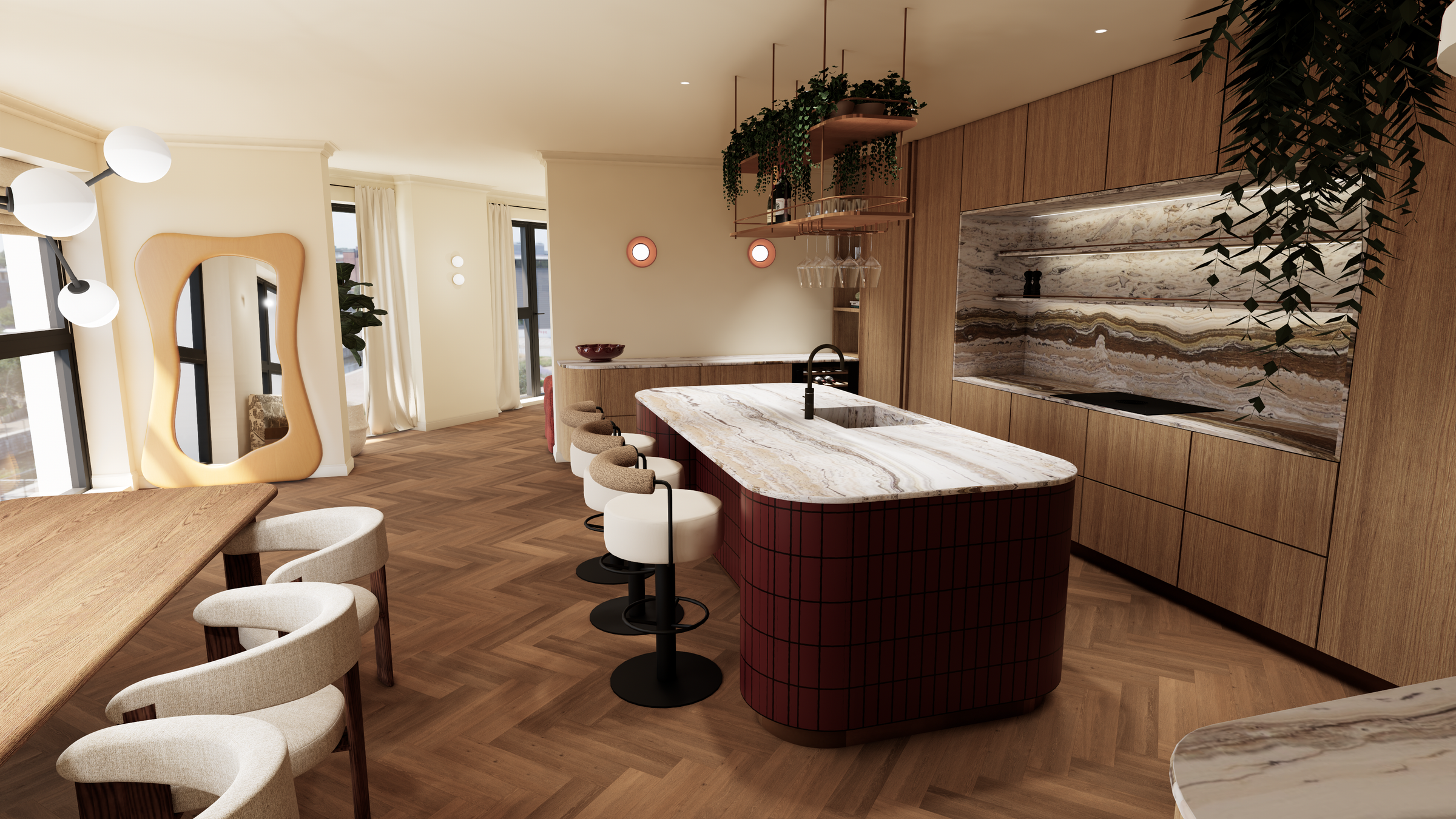 Fotorealistische visualisatie van het interieurontwerp in Delft